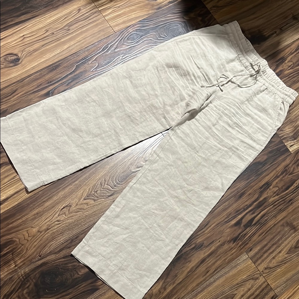 Wide leg linen pants